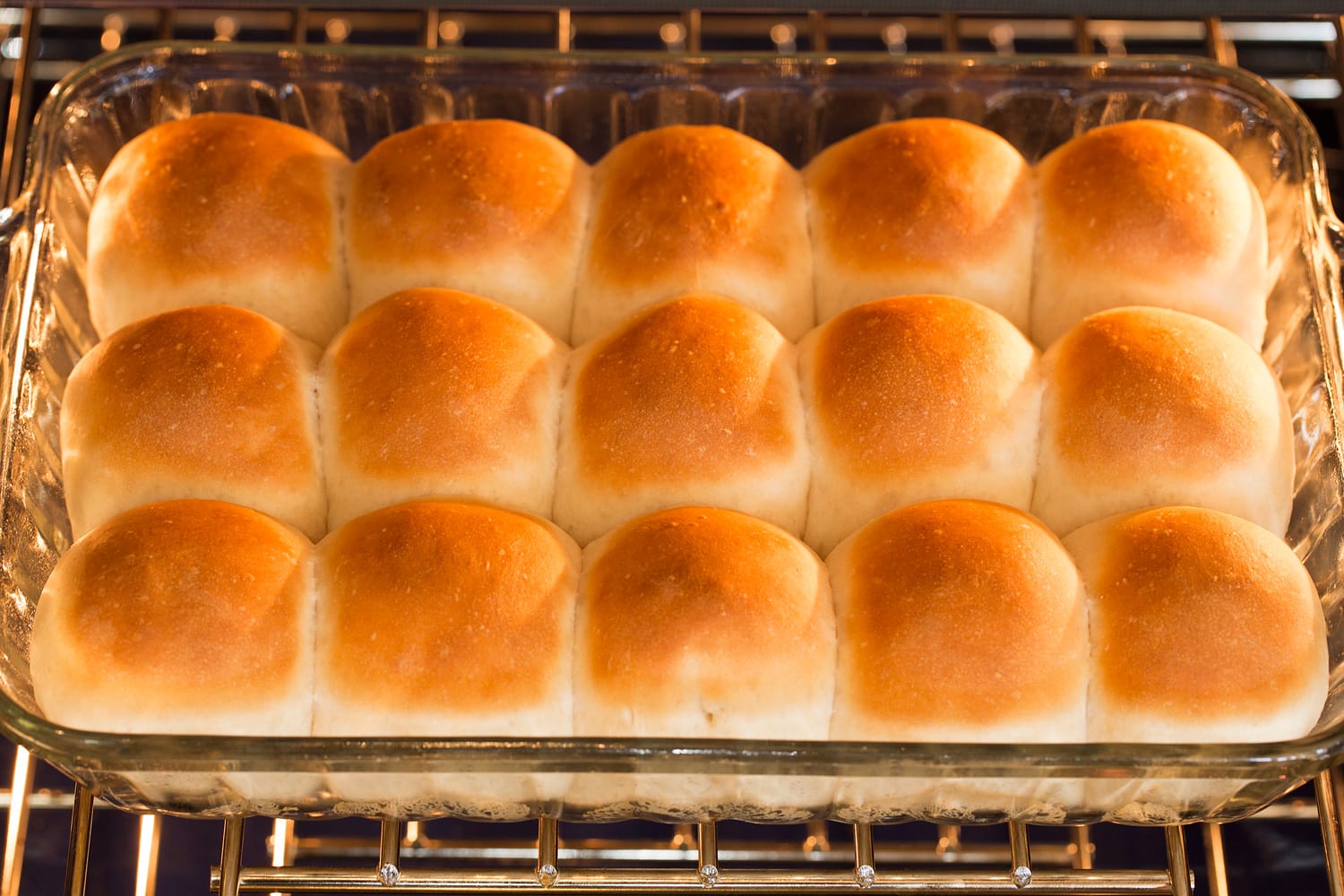 One Hour Dinner Rolls Rolls baking.