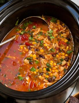 Slow cooker chicken tortilla soup.